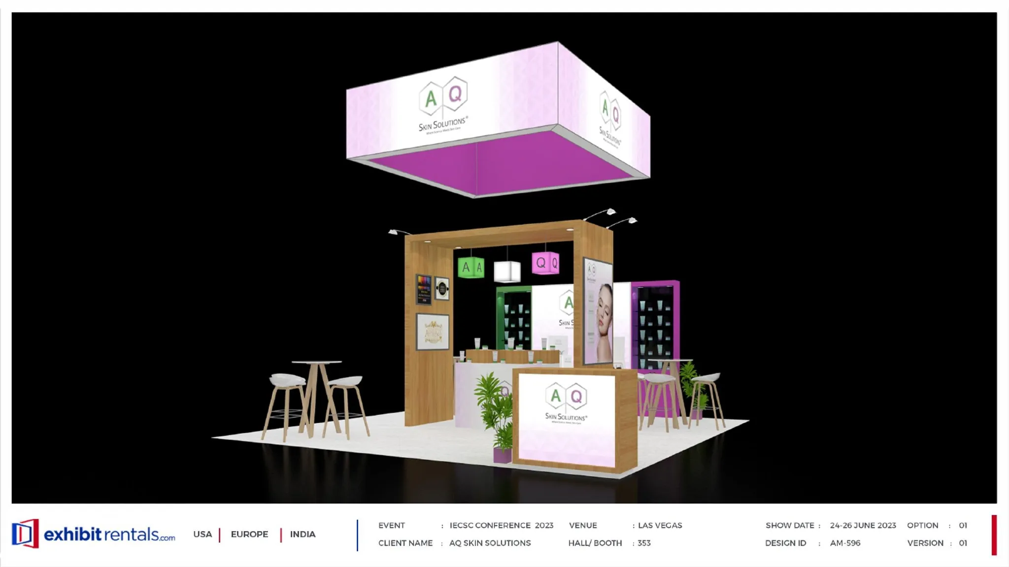 20x20 Island booth design by Exhibit-Rentals